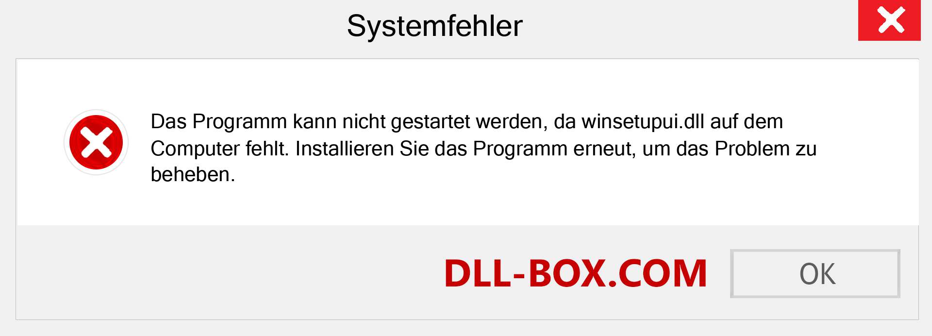 winsetupui.dll-Datei fehlt?. Download für Windows 7, 8, 10 - Fix winsetupui dll Missing Error unter Windows, Fotos, Bildern